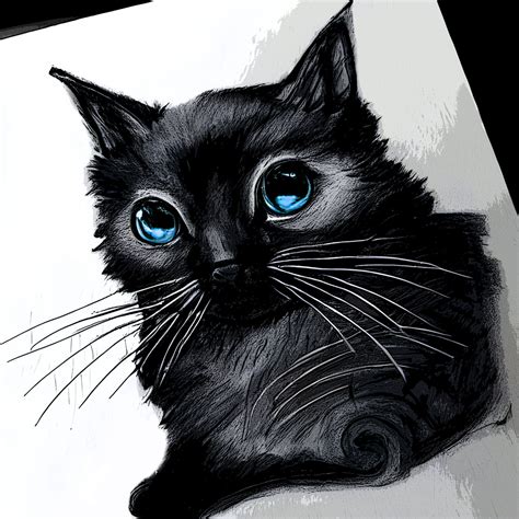 Blue-Eyed Black Cat by DelusionalPuppy on DeviantArt