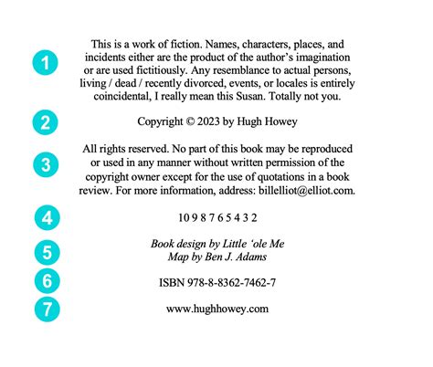 copyright page hugh howey