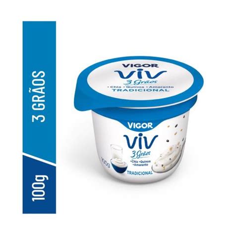 Iogurte Vigor Viv Natural 3 Grãos Tradicional 100g Sonda Supermercado