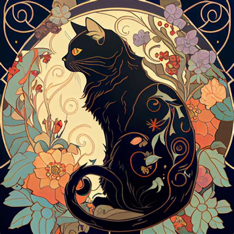 Black Cat Art Deco