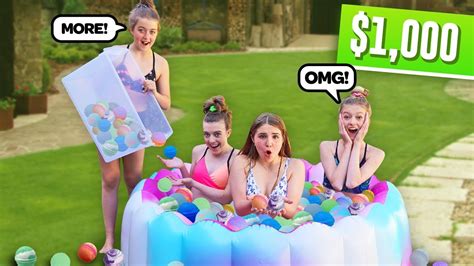 Filling My Pool With A Thousand Bath Bombs Last To Leave Challenge💦