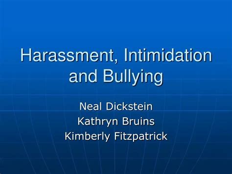 Ppt Harassment Intimidation And Bullying Powerpoint Presentation Free Download Id6011555