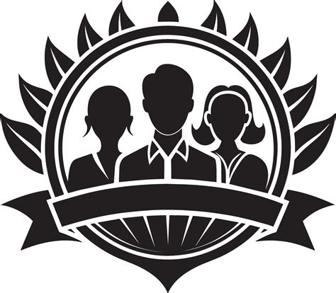 Group of business people logo. Black and white illustration on white ...