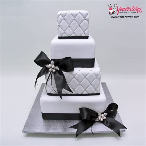 Black Lace and Funny Couple Wedding Cake - Yeners Way