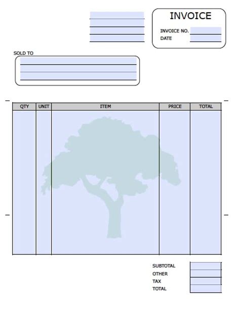 Lawn Care Invoice Template Word