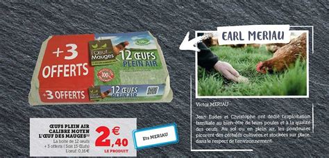 Promo Oeufs Plein Air Calibre Moyen L Uf Des Mauges Chez Hyper U