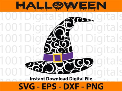 Witch Hat Svg, Halloween Witch Hat Svg, Halloween Cut Files for Cricut ...