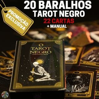 Kit Baralhos Tarot Negro Marselha Deck Cartas Tar Manual