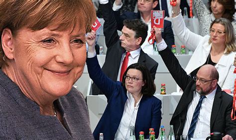 Spd Coalition Vote Merkel Survives Another Day As Schulz Wins Grand