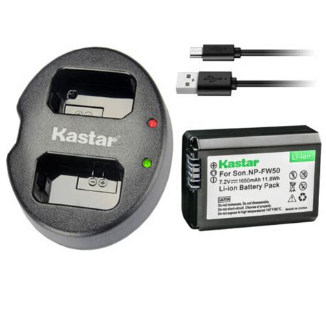 Kastar DUAL USB SLIM Charger 1 Battery For Sony NP FW50 Vertical