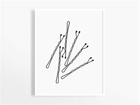 Bobby Pins Art Print, Instant Download, Printable Wall Art, Minimalist ...