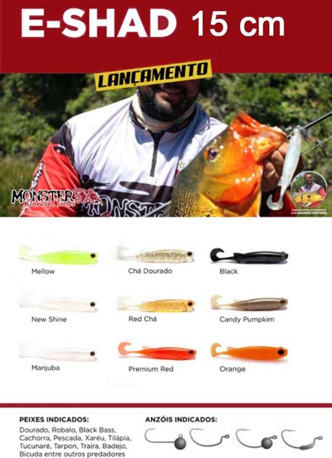 Isca Artificial Soft Bass Monster X E Shad Cm Unidades V Rias