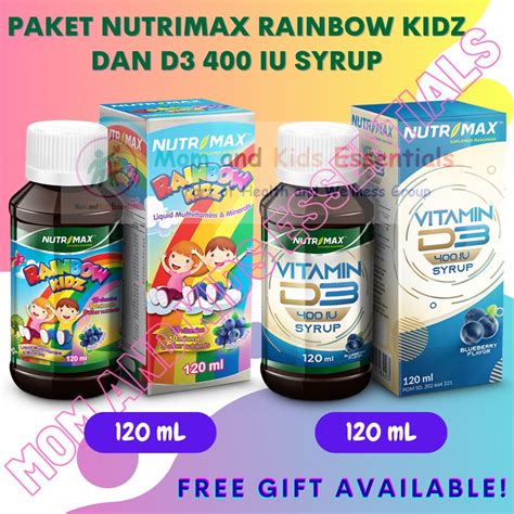 Jual PAKET NUTRIMAX MULTIVITAMIN RAINBOW KIDZ 120 ML DAN D3 400 IU