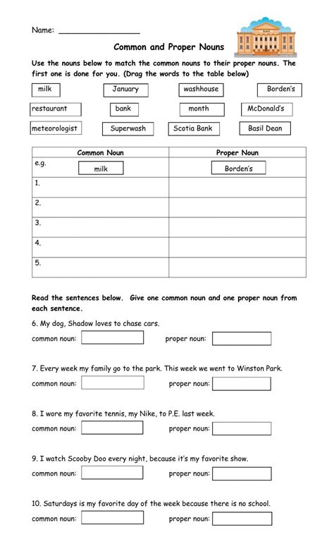 Common And Proper Nouns Online Exercise For 4 Nouns Worksheet Proper