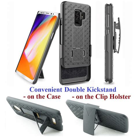 For 62 Samsung S9 Plus Galaxy S 9 Plus Case Phone Case Belt Clip Holster 2 Kickstand