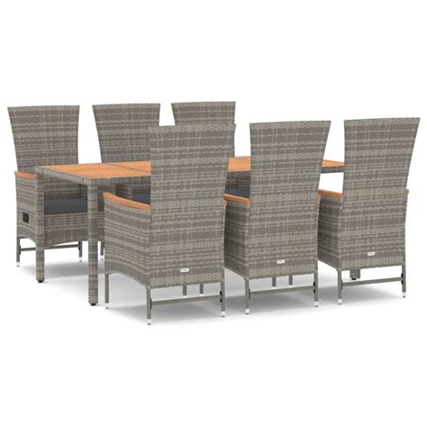 Mobilier D Ner De Jardin Et Coussins Pcs Gris Rotin Leroy Merlin