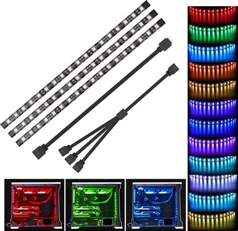 Amazon.com: Speclux PC RGB Strip - 3pcs 5050 Magnetic PC LED Strip ...