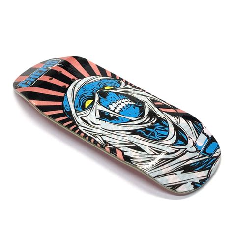 Chems X Dk Bluepink Rising Mummy Fingerboard Deck Old School Shape