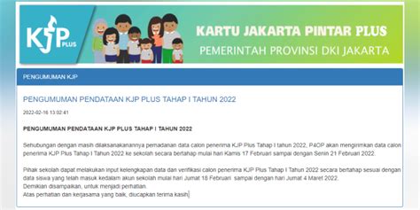 Simak Pengumuman Pendataan Kjp Plus Tahap I Tahun Idsch Id