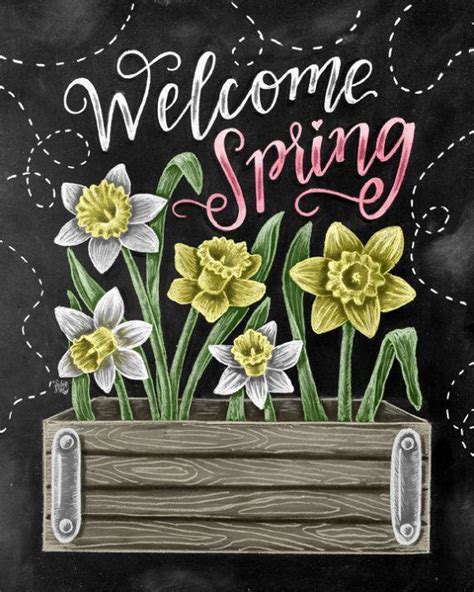 Spring Art Welcome Spring Daffodil Art Chalk Art Hello Spring