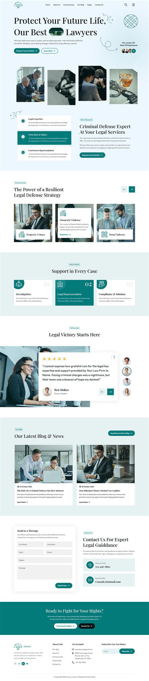 Law Firm Landing Page Ui By Ruhul Amin For Fleexstudio Uiux And Web