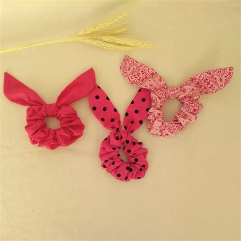 Kit Scrunchie La O Orelhinha Cole O Trio Rosa Pink Elo