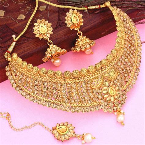 Buy Sukkhi Glamorous Lct Gold Plated Wedding Jewellery Choker Necklace