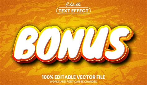 Premium Vector Bonus Text Font Style Editable Text Effect