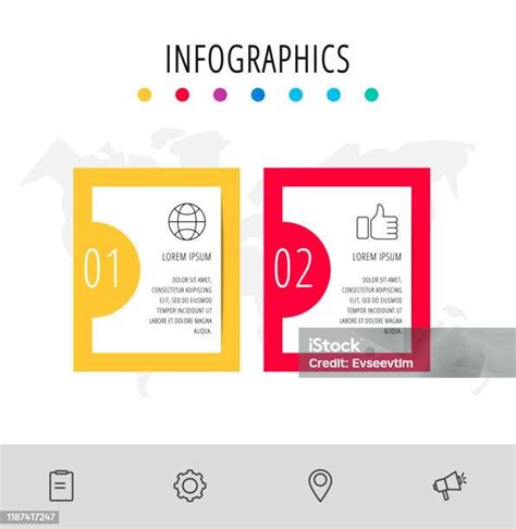 Modèle Plat Dinfographie De Vecteur Rectangles Pour Deux Diagrammes
