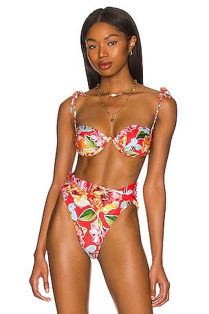 Agua Bendita X REVOLVE Calista Bikini Top In Mango Floral REVOLVE