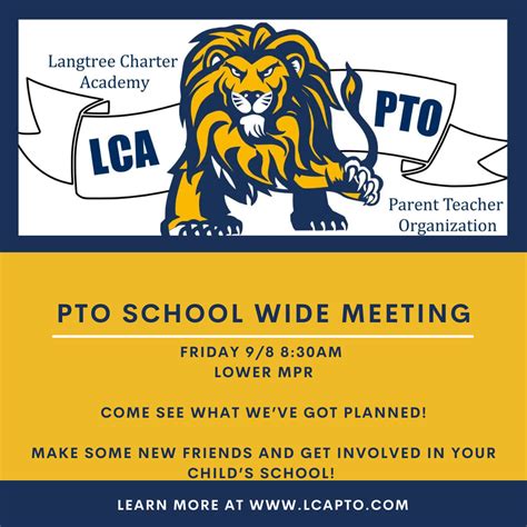 Schoolwide Pto Meeting — Lca Pto