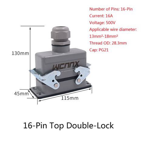 Hdc 16a Heavy Duty Connector Industrial Waterproof Aviation Plug Socket