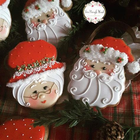 Santa And Mrs Claus Cookies Christmas Cookies Decorated Christmas Cookies Christmas Sugar