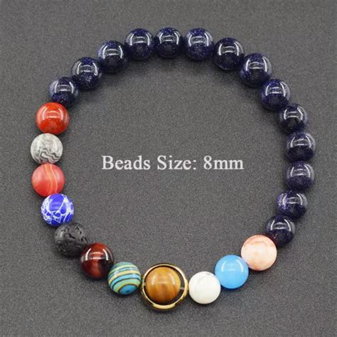 Rsamd Universe Eight Planets Natural Stone Bead Bracelet For Earth