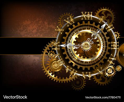 Clock With Gears Royalty Free Vector Image Vectorstock