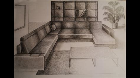 1 Point Perspective Drawing Living Room | Americanwarmoms.org