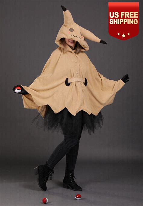 Women S Mimikyu Halloween Cloak Dress Cosplay Costume Cloak Skirt Belt