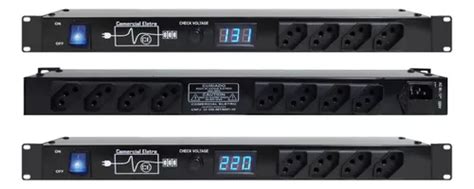 Regua Ac Profissional Tomadas Padr O Rack A Led Blue