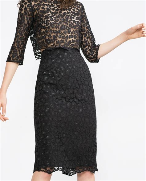 4990 Image 2 Of Lace Pencil Skirt From Zara Lace Pencil Skirt