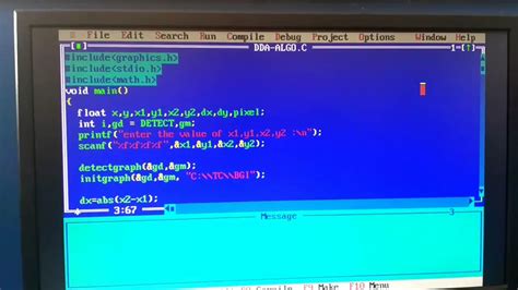 C Program To Implement Dda Line Drawing Algorithm Youtube