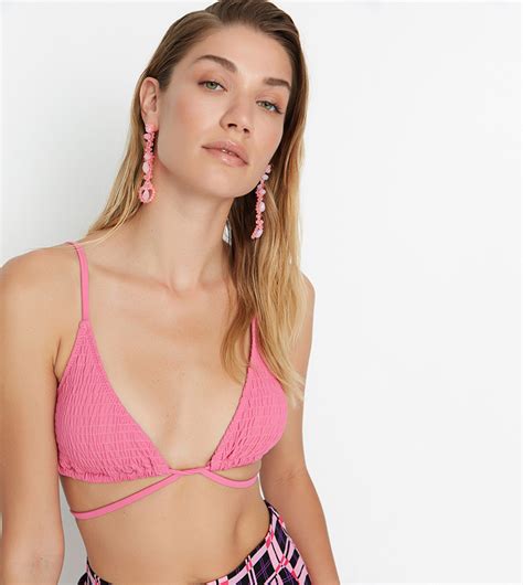 Buy Trendyol Tie Up Bikini Top In Pink 6thStreet Qatar