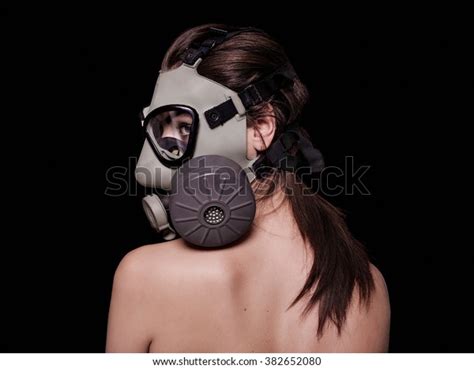 Beautiful Girl Wearing Gas Mask Looking Stock Photo 382652080 ...