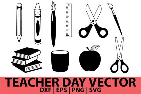 Teacher Day Svg Vector Silhouette Bundle Graphic By Stcrafts · Creative