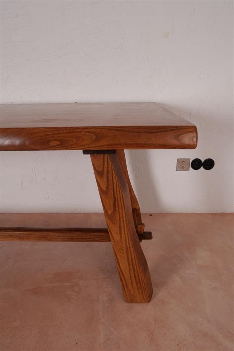 Olavi Hanninen Brutalist Dining Table In Solid Elm Mikko Nupponen For