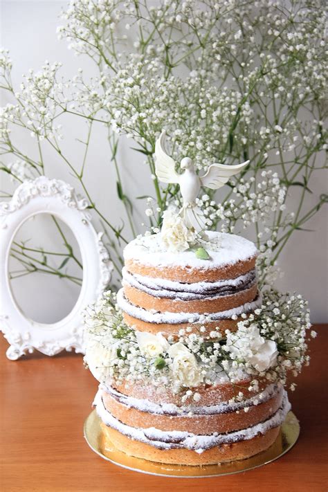 Batizado naked cake Pinterest Comunhão Batismo e Primeira comunhão