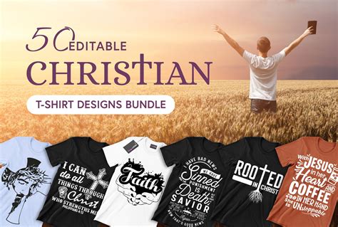 50 Editable Christian T-Shirt Designs Bundle | Designs Locker | Reviews on Judge.me