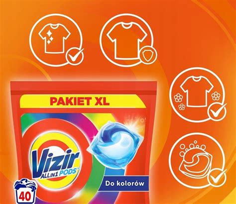 Vizir Allin1 Color Kapsułki Do Prania Tkanin Kolorowych 40 Sztuk