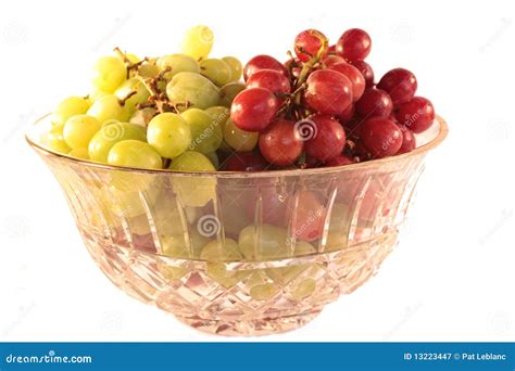 Grapes In Crystal Bowl Isolated Royalty Free Stock Photography Image