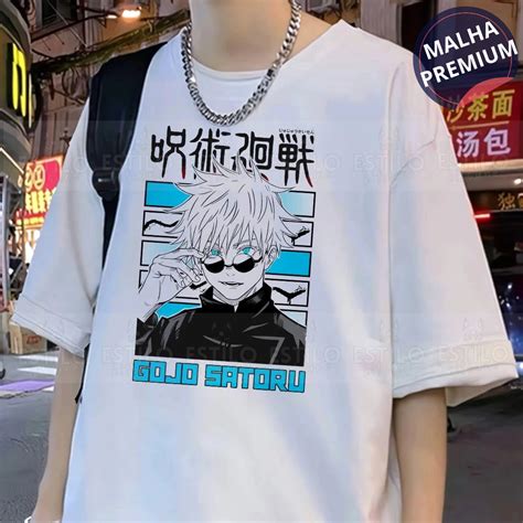 Camisa Anime JUJUTSU KAISEN Gojo Satoru Mangá Camiseta Animes Unissex