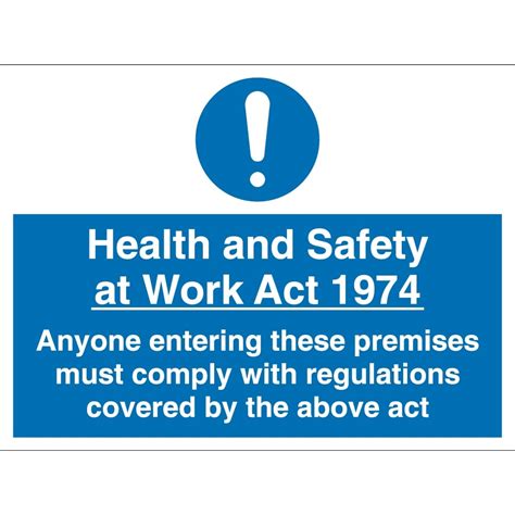 Health And Safety At Work Act Signs From Key Signs Uk